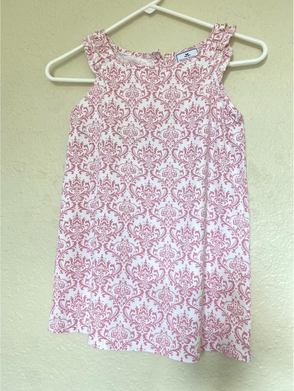 Children's Pink Damask Sleeveless Dress